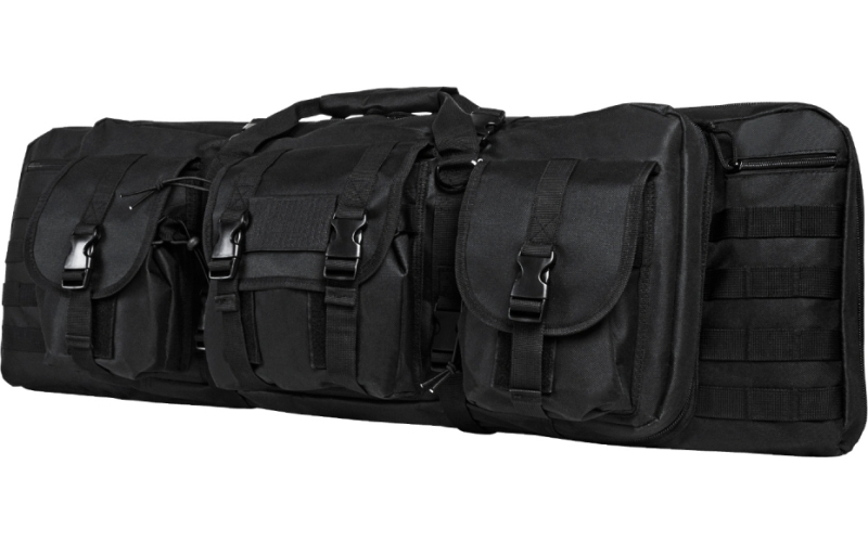 NCSTAR Double Carbine Case, 36" Rifle Case, Nylon, Black, Exterior PALS Webbing, Interior Padded with Thick Foam, Accommodates two Rifles CVDC2946B-36