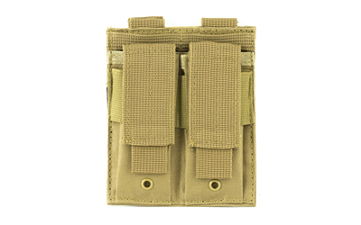 NcSTAR Double Pistol Magazine Pouch, Nylon, Tan, MOLLE Straps for Attachment, Fits Two Standard Capacity Double Stack Magazines CVP2P2931T