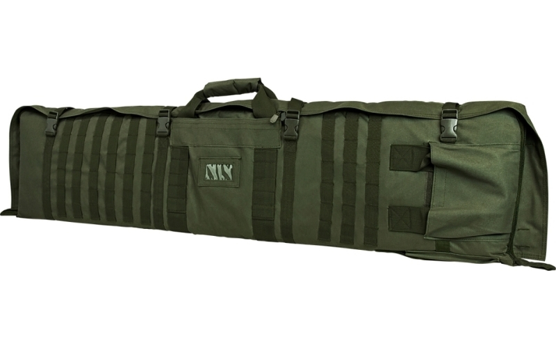 NCSTAR Rifle Case Shooting Mat, 48" Rifle Case, Unfolds to 66" Shooter's Mat, Nylon, Green, Exterior PALS Webbing, Includes Backpack Shoulder Straps CVSM2913G