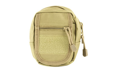 NcSTAR Small Utility Pouch, Nylon, Tan, MOLLE Straps for Attachment, Zippered Compartment CVSUP2934T
