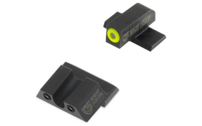 Perfect dot ns set w/yellow front + black u rear fits springfield xd