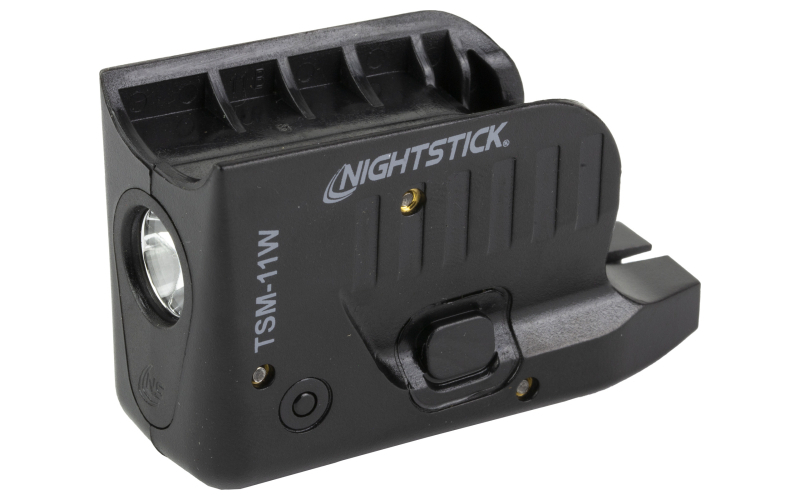 Nightstick TSM-11W, Subcompact Tactical Weapon-Mounted Light, Fits Glock 42/43/43X/48, 150 Lumens, Black, Rechargeable Battery TSM-11W