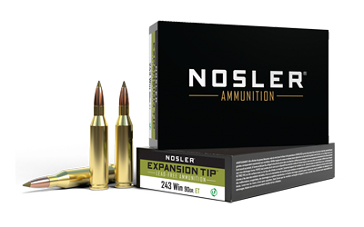 Nosler E-Tip, 243 Winchester, 90 Grain, Expansion Tip, 20 Round Box 40030