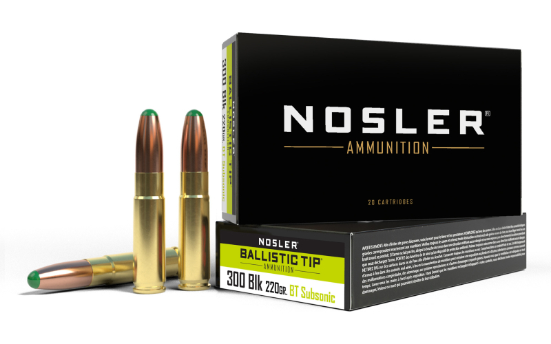 Nosler Suppressor Ready, 300 Blackout, 220 Grain, Ballistic Tip, 20 Round Box 61050