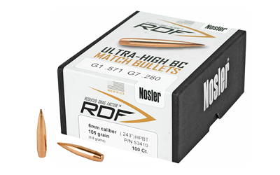 NOSLER RDF 6MM 105 HPBT 100CT