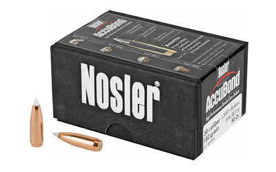 Nosler AccuBond, .308 Diameter, 30 Caliber, 150 Grain, Spitzer Boat Tail, 50 Count 56719