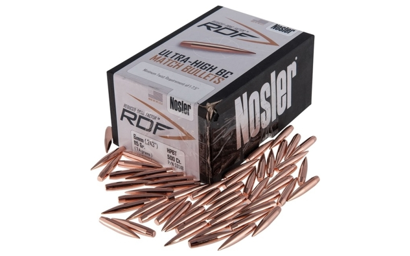 NOSLER 6mm (0.243'') 115gr hollow point boat tail 500/box