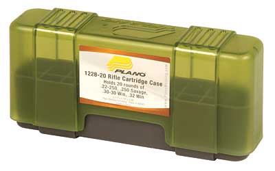 Plano Ammunition Box, Holds 20 Rounds of .22-250/.250 Savage Rifle Rounds, Charcoal/Green , 6 Pack 122820