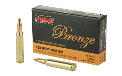 PMC Ammunition Bronze, 223REM, 55 Grain, Full Metal Jacket, 20 Round Box 223A