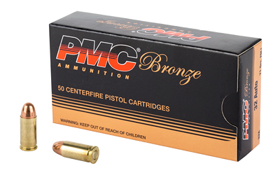 PMC Ammunition Bronze, 32 ACP, 71 Grain, Full Metal Jacket, 50 Round Box 32A