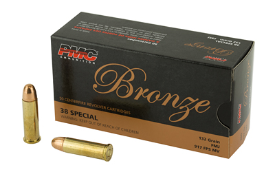 PMC Ammunition Bronze, 38 Special, 132 Grain, Full Metal Jacket, 50 Round Box 38G
