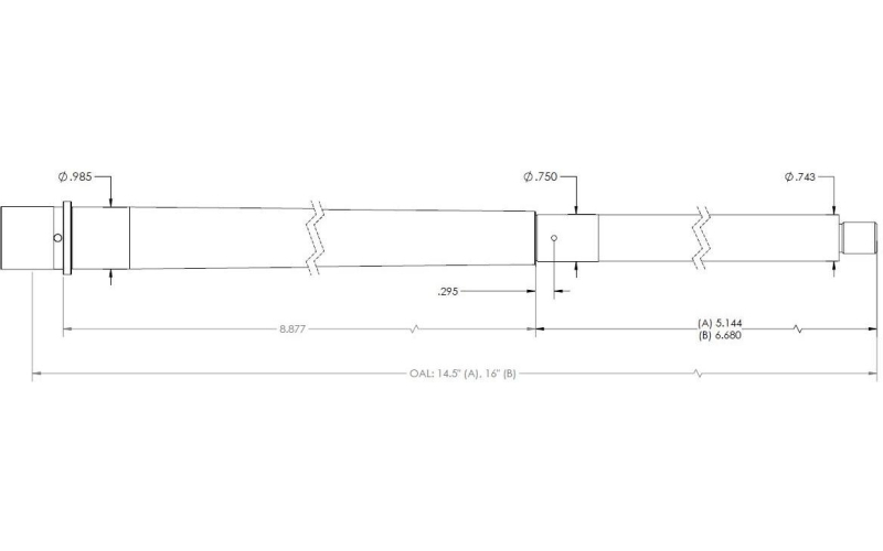 Proof barrel ar15 223wylde 16in 7t 4 groove 1/2-28 thread ss