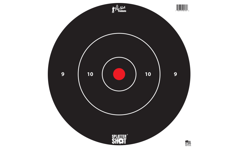 Pro-Shot Products Splatter Shot, 12" Bullseye, Paper Target, 5 Pack, Black/White 12B-WHTE-TG-5PK