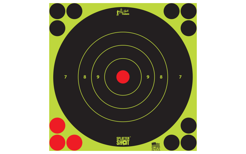 Pro-Shot Products Splatter Shot, 8" Bullseye, Adhesive Target, 6 Pack, Black/Green 8B-GREEN-6PK