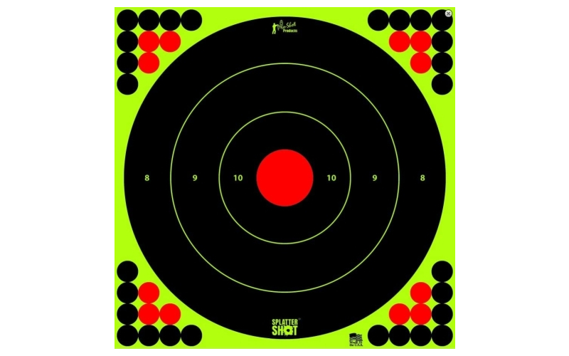 Pro-Shot Products Splatter Shot, 17.5" Bullseye, Adhesive Target, 5 Pack, Black/Green LONG RANGE-17.25-5PK
