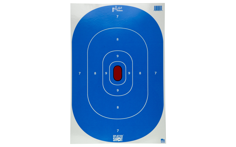 Pro-Shot Products Splatter Shot, 12"x18" Silhouette, Adhesive Target, 8 Pack, Blue/White SILH-INTP-BLUE-8PK