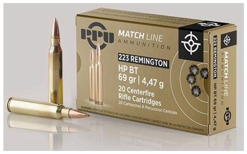 PPU .223 REM MATCH 69GR HPBT 20/1000