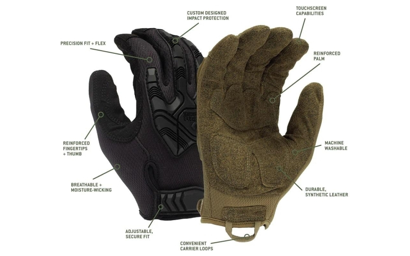 Venture gear tactical gloves heavy duty impact operator h&l  black medium