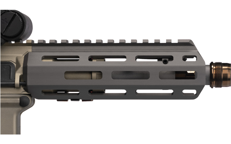 Q Honey Badger Rail, M-LOK, 6", Fits Honey Badger/AR Upper Receivers, Clear Anodized Finish, Gray, Q Barrel Nut and Hardware Not Included 6-HB-MLOK-HG