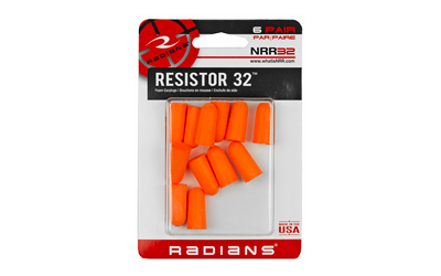 Radians Resistor 32 Disposable Foam Earplugs, 6 Pair Uncorded FP8000BP