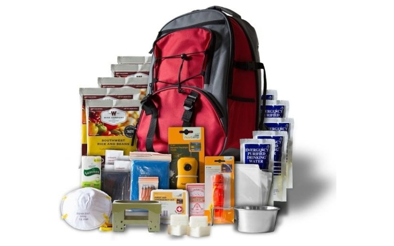 Wise five day emergency survival kit backpack for one person-32 servings red