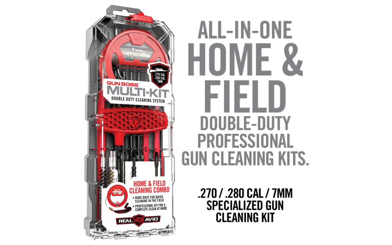 Real Avid Gun Boss, Multi-Kit, Home and Field Double Duty Professional Gun Cleaning, Fits .270, .280, 7mm, Rifle AVGBMK270