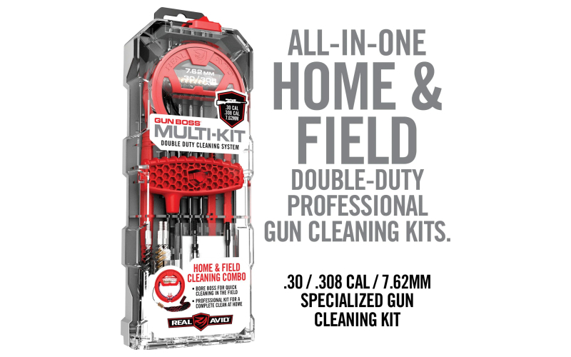 Real Avid Gun Boss, Multi-Kit, Home and Field Double Duty Professional Gun Cleaning, Fits .30, .308, 7.62mm, Rifle AVGBMK308