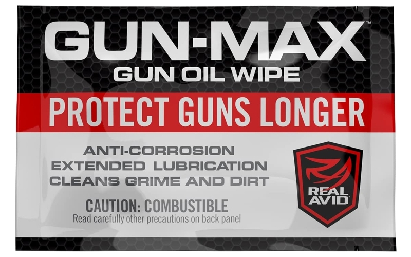 Real Avid Gun-Max Wipes, Cleaning Pads, 25 Pack, Pop Up Canister AVGMW25
