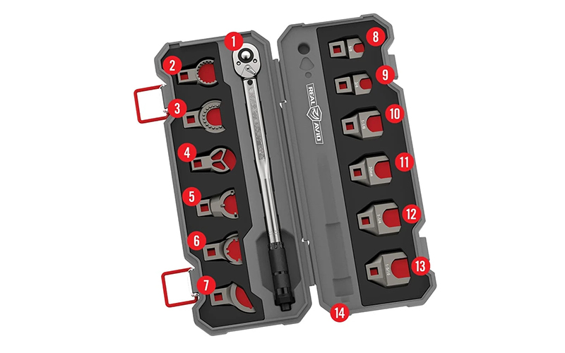 Real Avid Master-Fit Wrench Set, Wrench, Stainless Steel, AR15 Crowfoot AVMF13WS