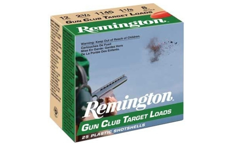 Remington Gun Club, Target Loads, 20 Gauge, 2.75", 2.5 Dram, #8, 7/8 oz, Shotshell, 25 Round Box 20235