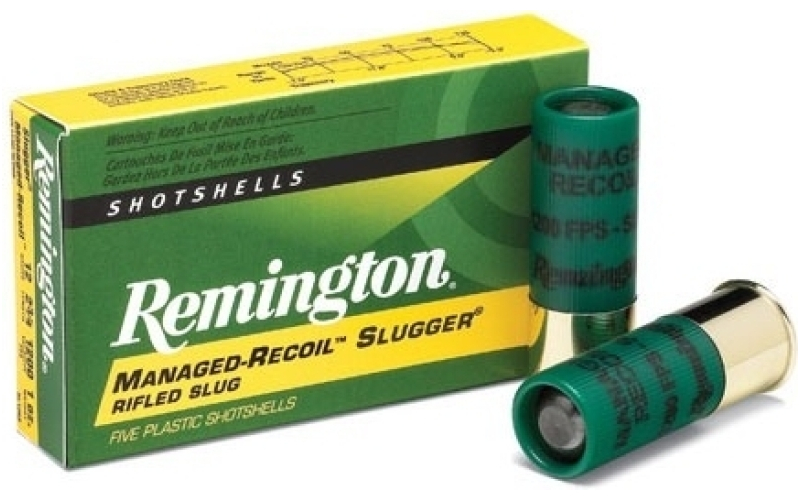 Remington Remington managed-recoil slugger 12ga 2.75'' 1oz slug 5/bx