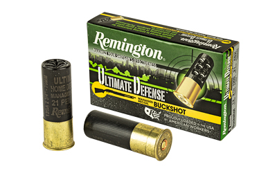 Remington Ultimate Defense, 12 Gauge 2.75", #4 Shotshell, 21 Pellets, 5 Round Box 20637