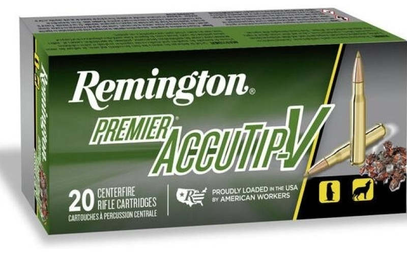 Remington 224 valkyrie 60gr accutip-v boat tail ammo 20rd