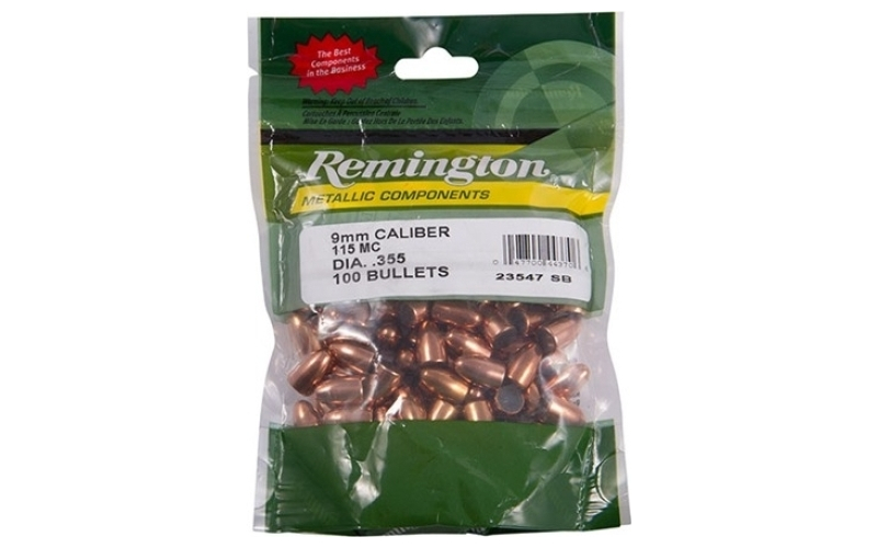 Remington 9mm (.355'') 115gr fmj-rn 100/bag