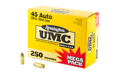 Remington UMC, 45 ACP, 230 Grain, Full Metal Jacket, Mega Pack, 250 Rounds 23781