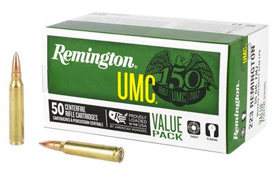 Remington UMC, 223 Remington, 55 Grain, Full Metal Jacket, 50 Round Box R23966