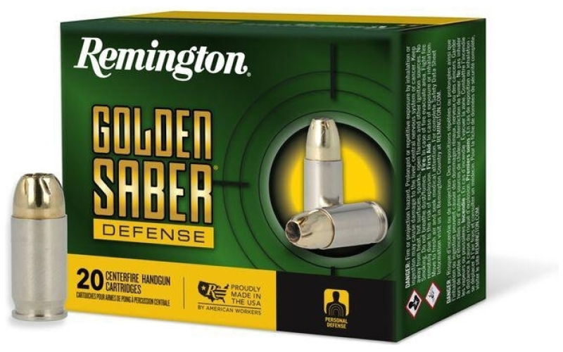 Remington golden saber defense 380 auto 102gr bjhp ammo 20rd