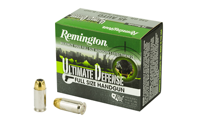 Remington Ultimate Defense, 45 ACP, 230 Grain, Brass Jacketed Hollow Point, 20 Round Box 28942