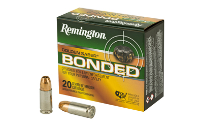 Remington Golden Saber, 9MM, 124 Grain, Brass Jacketed Hollow Point Bonded, 20 Round Box 29341
