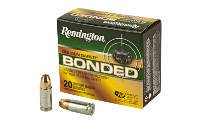 Remington Golden Saber, 9MM, 147 Grain, Brass Jacketed Hollow Point Bonded, 20 Round Box 29343