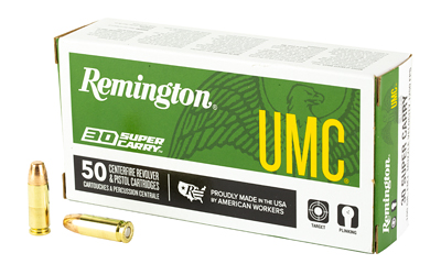 Remington UMC, 30 Super Carry, 100 Grain, Full Metal Jacket, 50 Round Box R20015