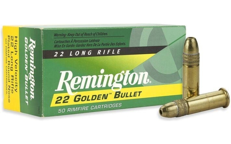 Remington rimfire 22 golden bullet 22 lr hv 40gr rn ammo 50rd