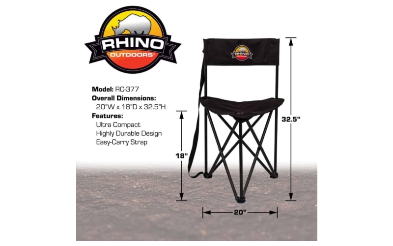 Rhino chair tri-pole stool w/back