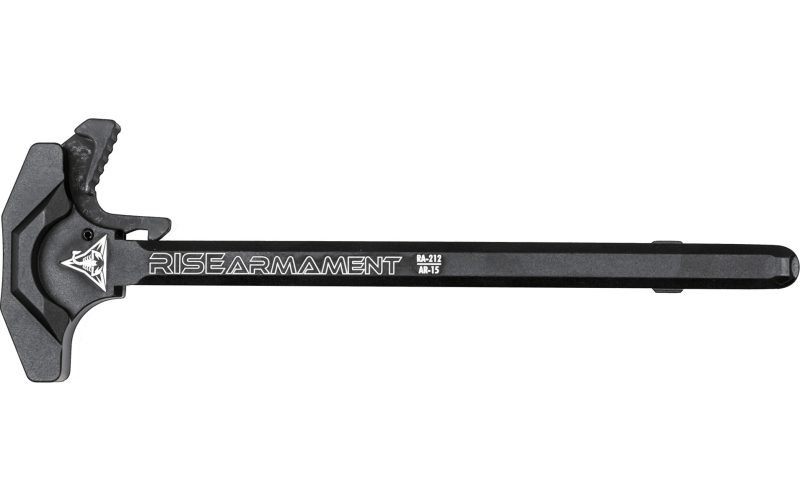 Rise Armament Extended Latch Charging Handle, Fits AR-15, Anodized Finish, Black RA-212-BLK