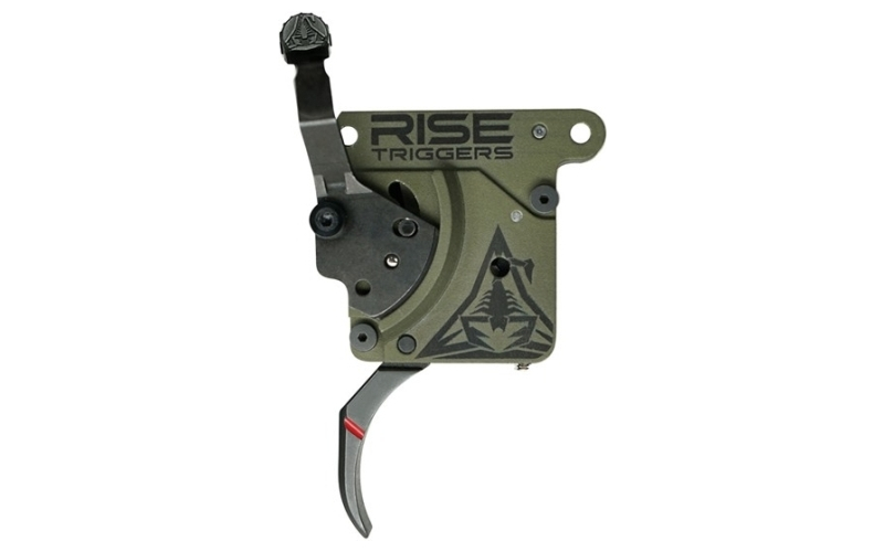 Rise Armament Reliant Pro, Single Stage Trigger, Curved, 1 to 3Lbs, Fits Remington 700, Green/Black, Includes Bolt Release RA-740-BC