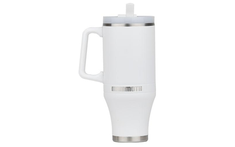 Mammoth ascent 40 oz tumbler with handle and straw - white