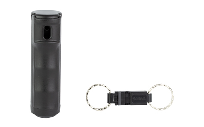 Sabre Pepper Gel with Quick Release Whistle Keychain, .54 Ounces, Black, Matte Finish F15-BUSG-W2