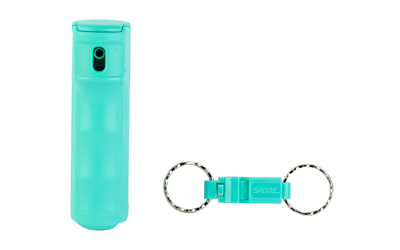 Sabre Pepper Gel with Quick Release Whistle Keychain, .54 Ounces, Mint, Matte Finish F15-MUSG-W2