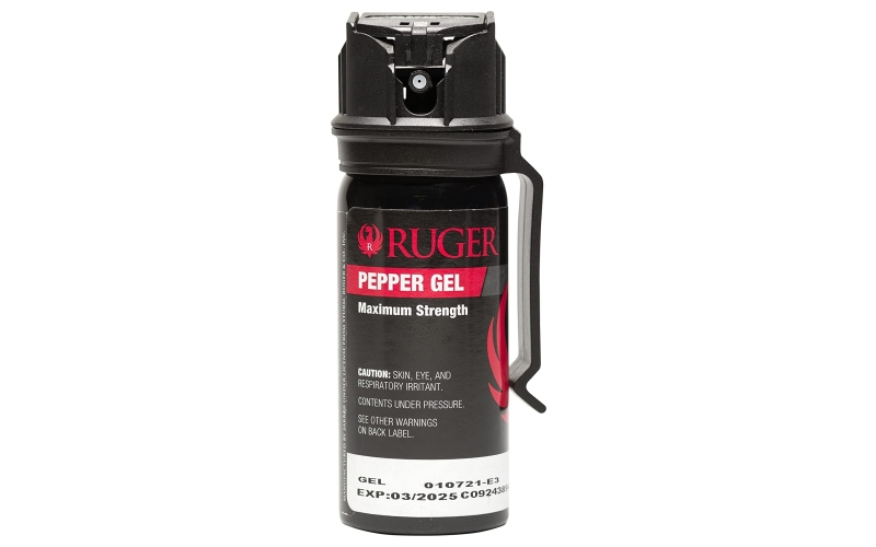 Sabre Ruger, Pepper Spray, Tactical Size with Flip Top & Belt Clip, Black RU-M60FT-G