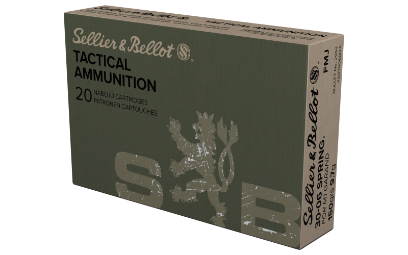 Sellier & Bellot Rifle, 30-06 Springfield, 150Gr, Full Metal Jacket, 20 Round Box SB3006M2